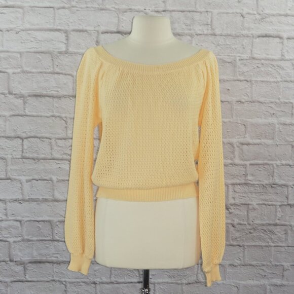 Vintage 70s Crochet Knit Sweater - Picture 1 of 5